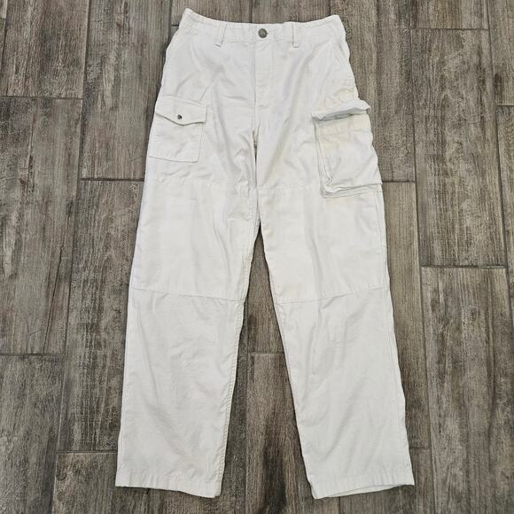 Rag & Bone Cargo Pants Women 27 Optic White Utility Straight Baggy Summer Resort - Picture 1 of 13